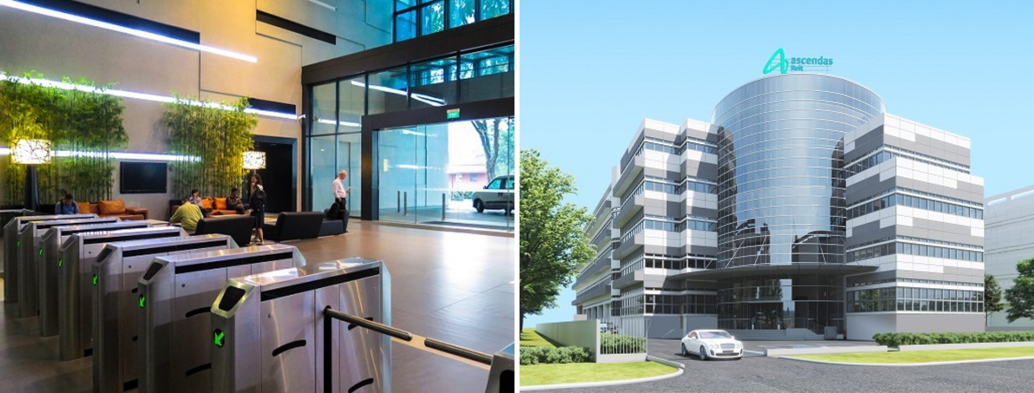 From left: Elegant main lobby and turnstile access at 80 Bendemeer Rd; Sheltered drop-off point at 53 Serangoon North Ave 4