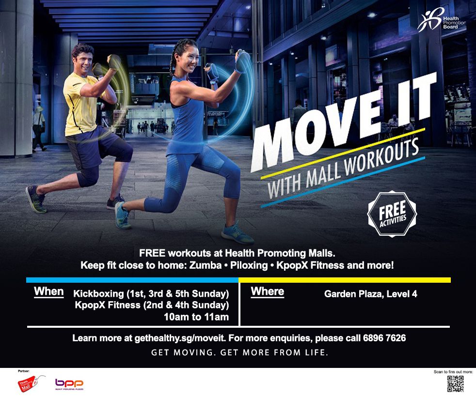 HPB Presents MOVE IT with Mall Workouts @ Bukit Panjang Plaza - Level 4 Garden Plaza
