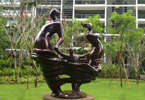 “Pool of Love” graces the lawn next to the swimming pool of Urban Suites, celebrating family love and joy