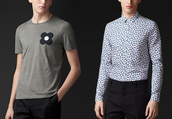Floral designs, (left) Flower Graphic T-shirt from Burberry (S$425), (right) Skinny Fit Flower Print shirt also from Burberry (S$825)