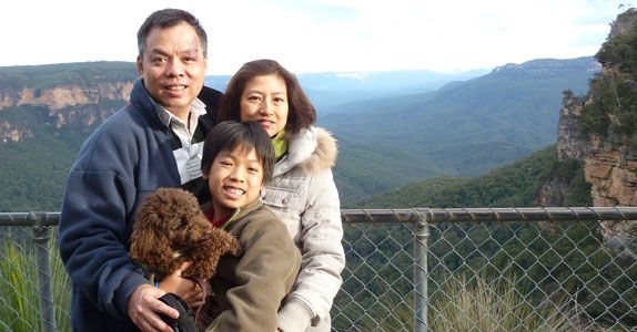 Hazel follows the family everywhere - including their staycation at Blue Mountains in Australia