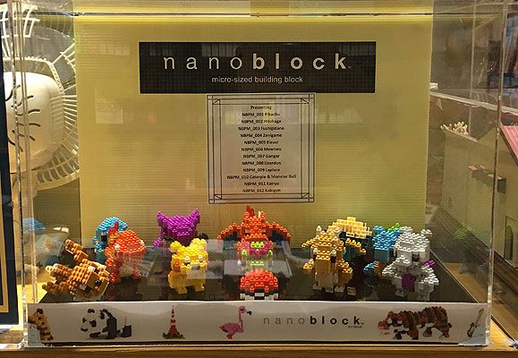 Nanoblock kits range from animals and landmarks to the popular Pokemon creatures.