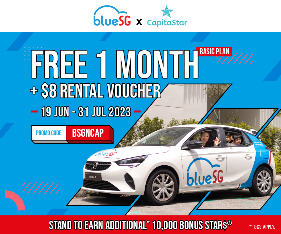 Get your first month FREE with BlueSG!
