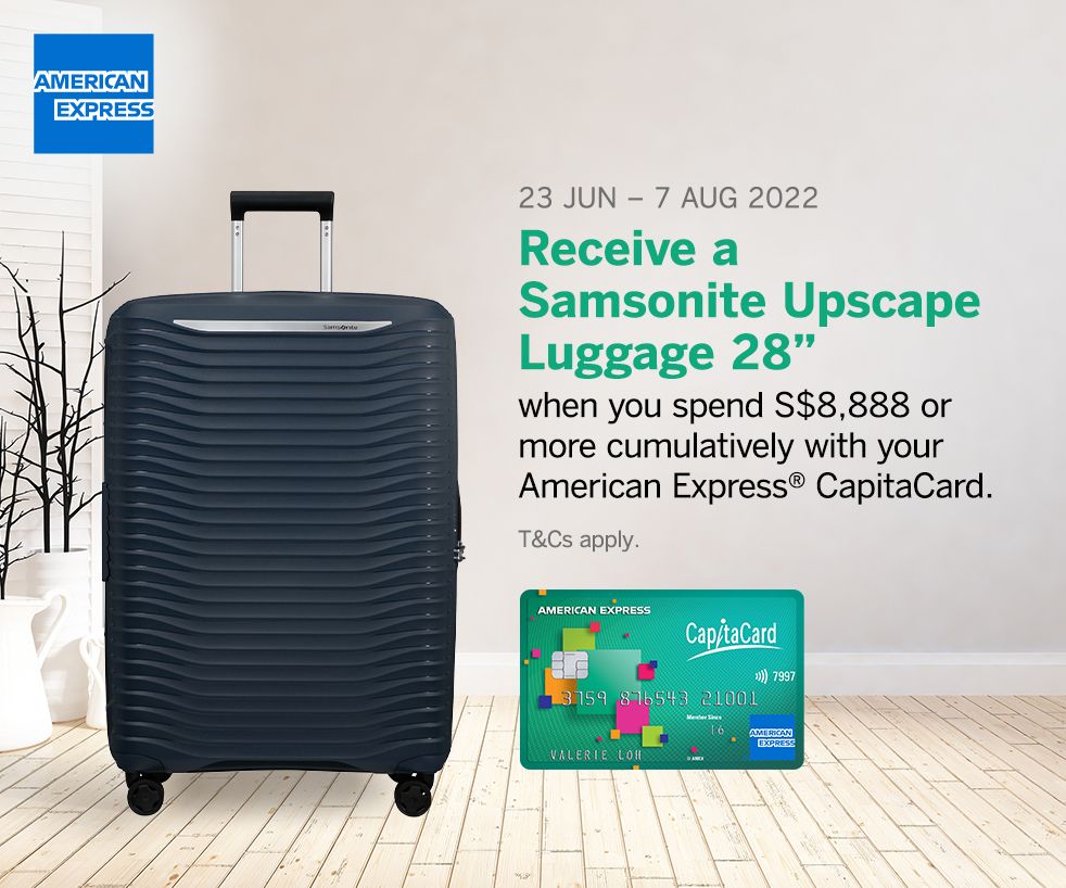 Get a Samsonite Upscape Luggage 28" with your American Express® CapitaCard