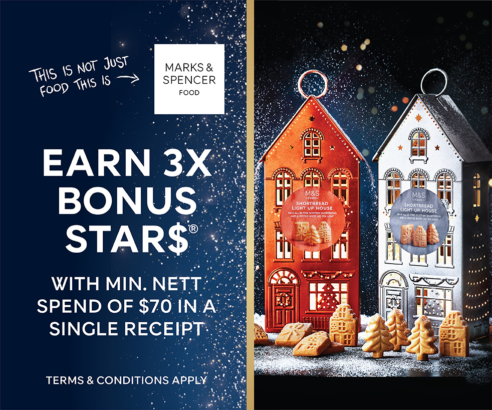 Marks & Spencer 3X Bonus STAR$® with a min. spend of $70!