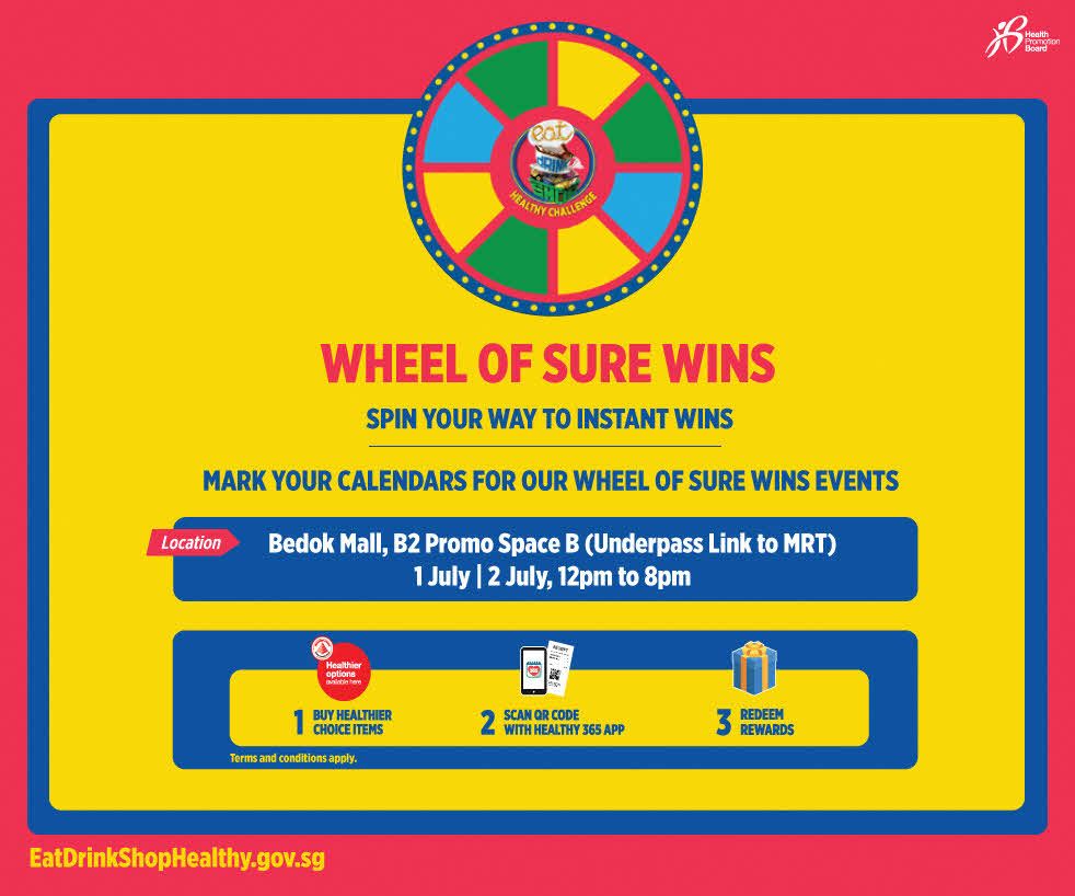 Win instant giveaways at HPB’s Wheel of Sure Wins events! 