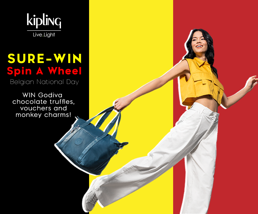 Kipling - Celebrate Belgian National Day with our SURE-WIN spin-a-wheel!