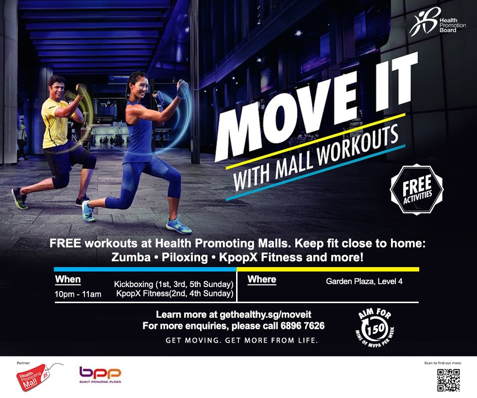HPB Presents MOVE IT with Mall Workouts @ Bukit Panjang Plaza - Level 4 Garden Plaza