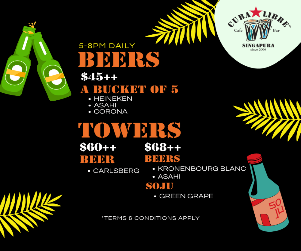 Beer Bucket & Towers at Cuba Libre Cafe & Bar