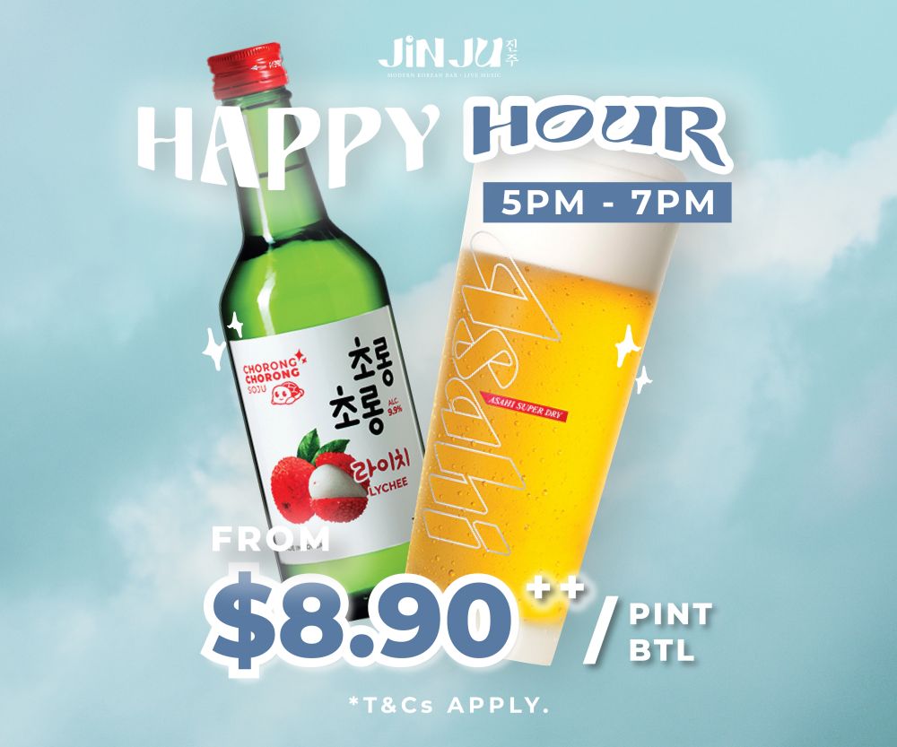 JINJU Happy Hour Promo: Beer Pints from $8.90++