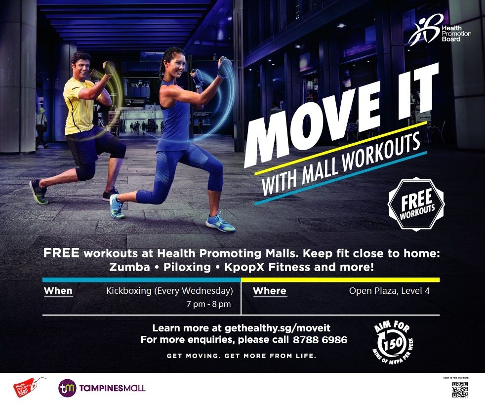 HPB Presents MOVE IT with Mall Workouts @ Tampines Mall, L4 Open Plaza