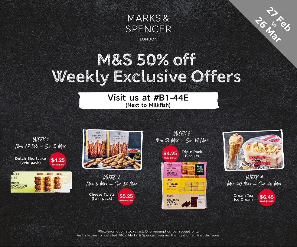 Visit Marks & Spencer for weekly specials!