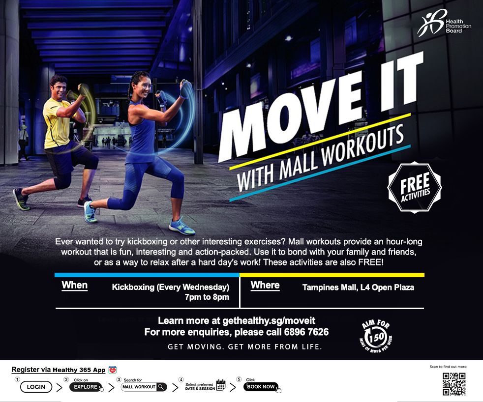 HPB Presents MOVE IT with Mall Workouts @ Tampines Mall, L4 Open Plaza