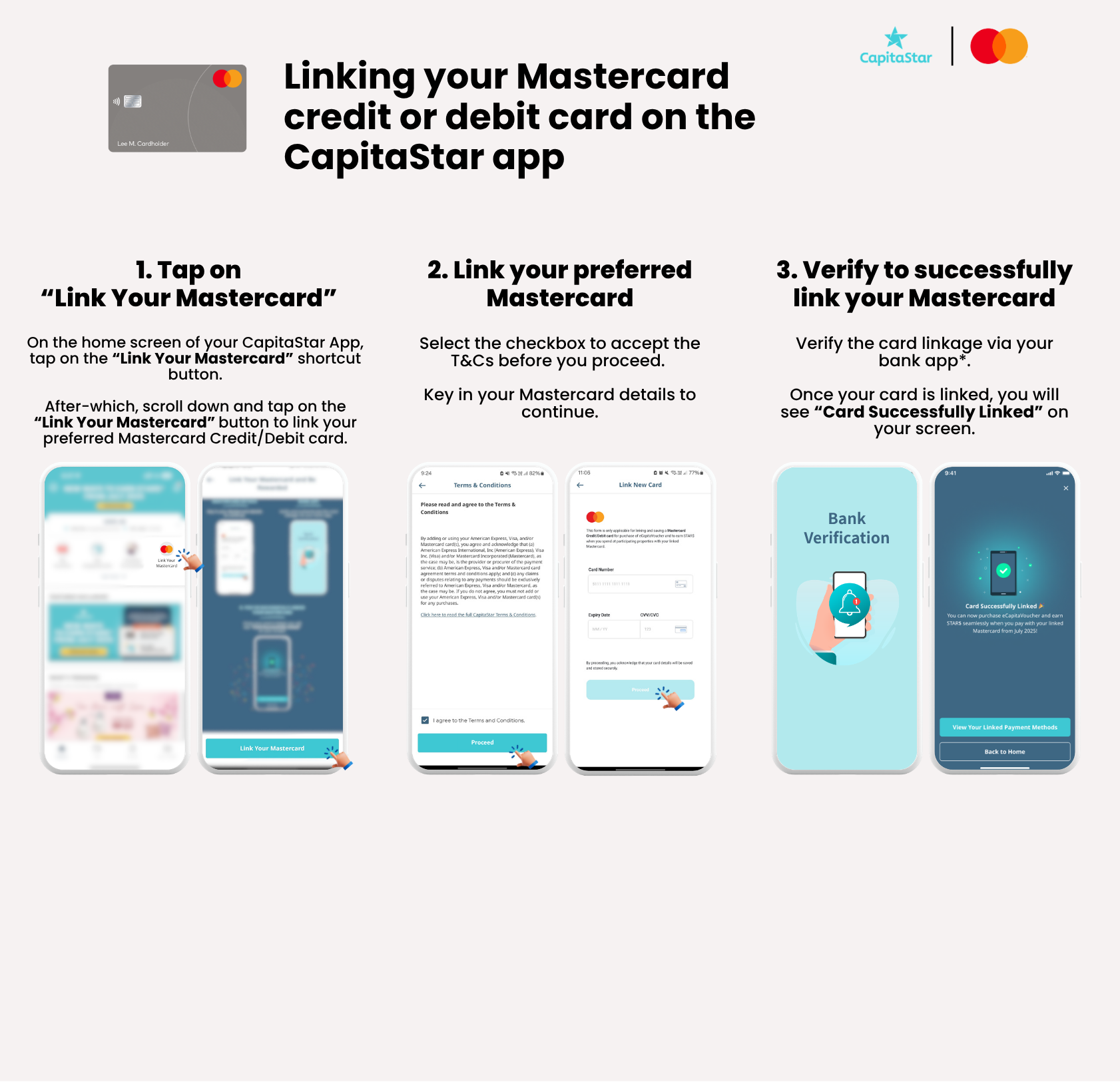 Link Mastercard on CapitaStar app