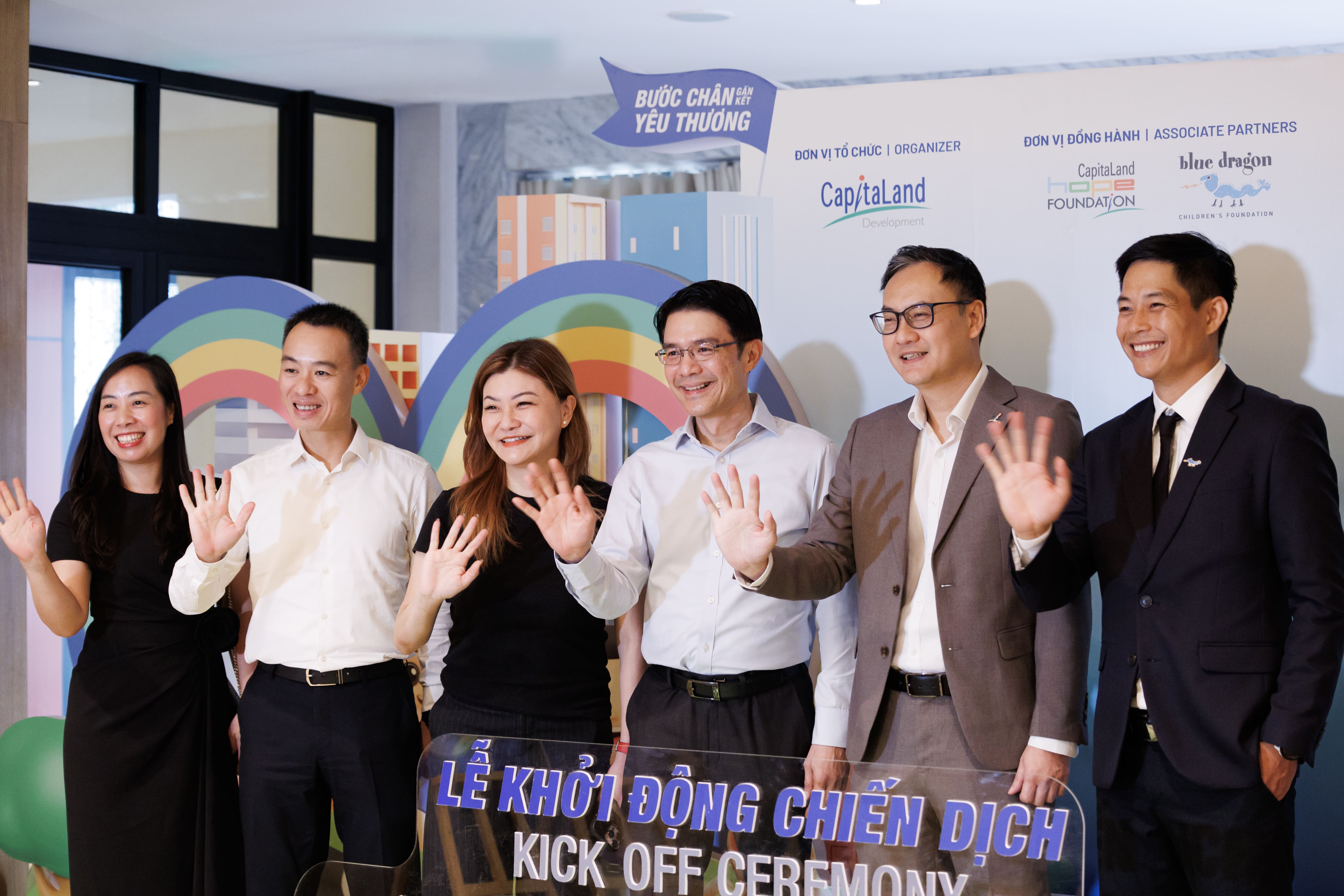 Mr Tan Wee Hsien, CEO, CapitaLand Development Vietnam & International, with other representatives at the kick-off ceremony