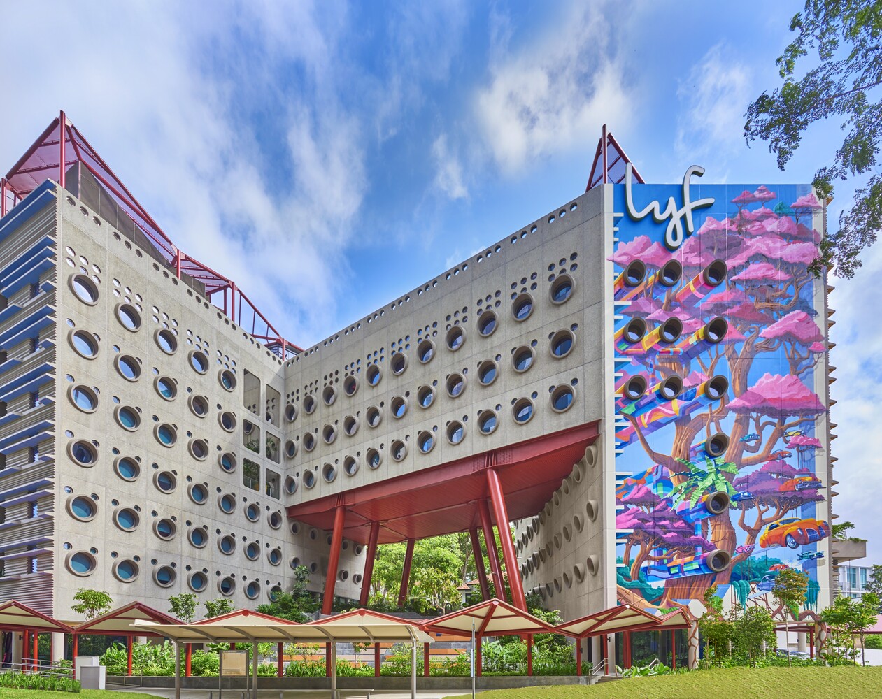 lyf one-north Singapore's 25-metre wall mural