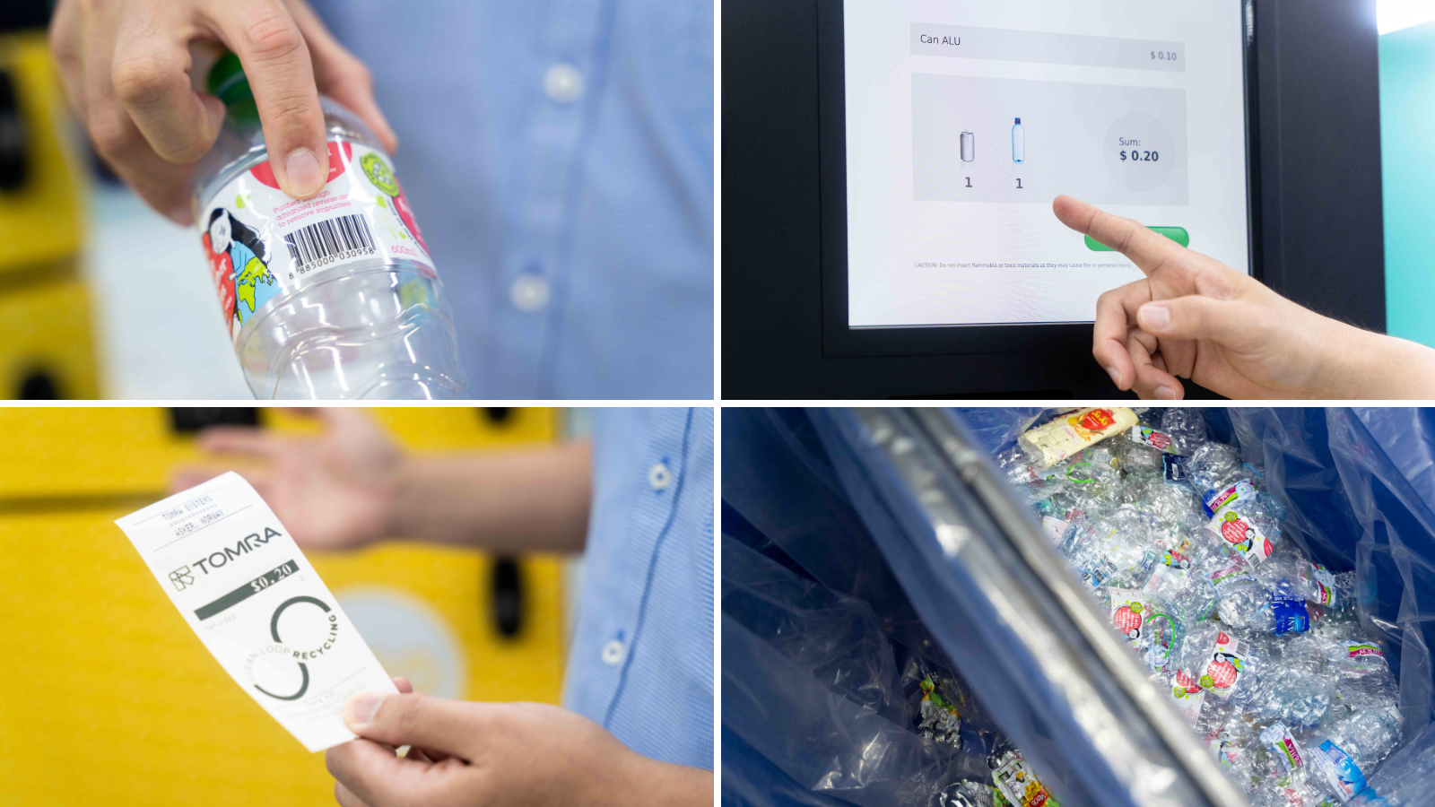 reverse vending machine tomra in action