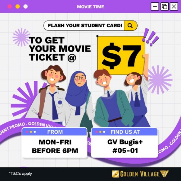 All Day Student Promotion | Golden Village | Entertainment | CapitaLand ...