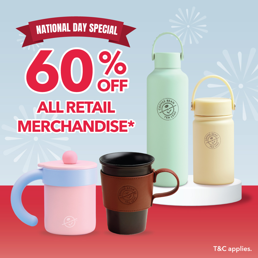 Merch Tea The Coffee Bean & Tea Leaf: Celebrate SG60 with 60% off The Coffee Bean ...